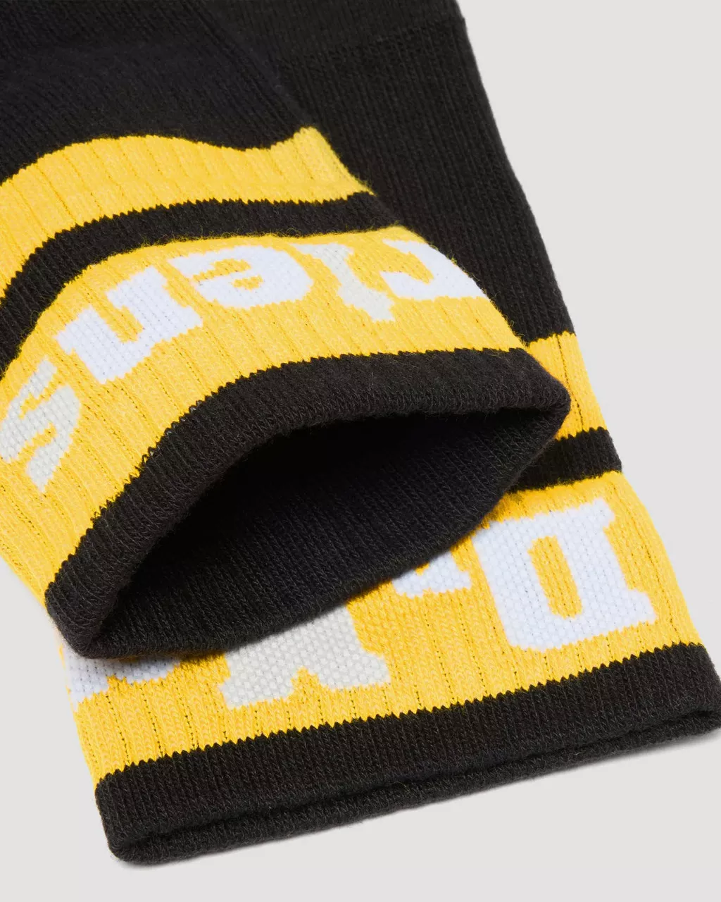 Dr. Martens Athletic Logo Organic Cotton Blend Socks Black & Yellow - Image 3