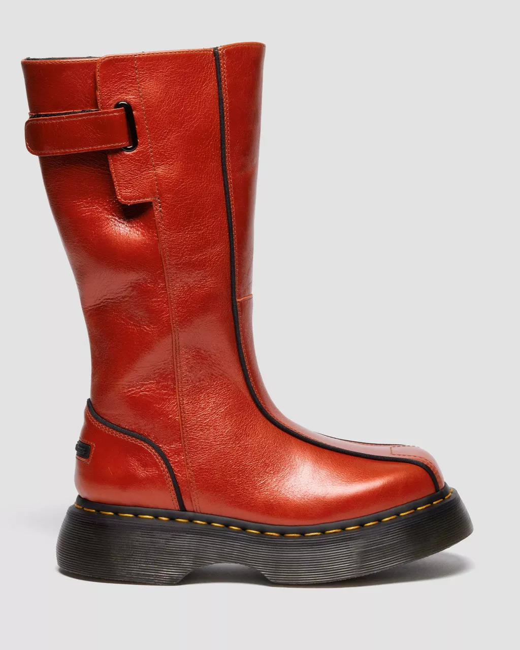 Dr. Martens Buzz Hi Eclipse Leather Boots - Flame Orange - Image 6