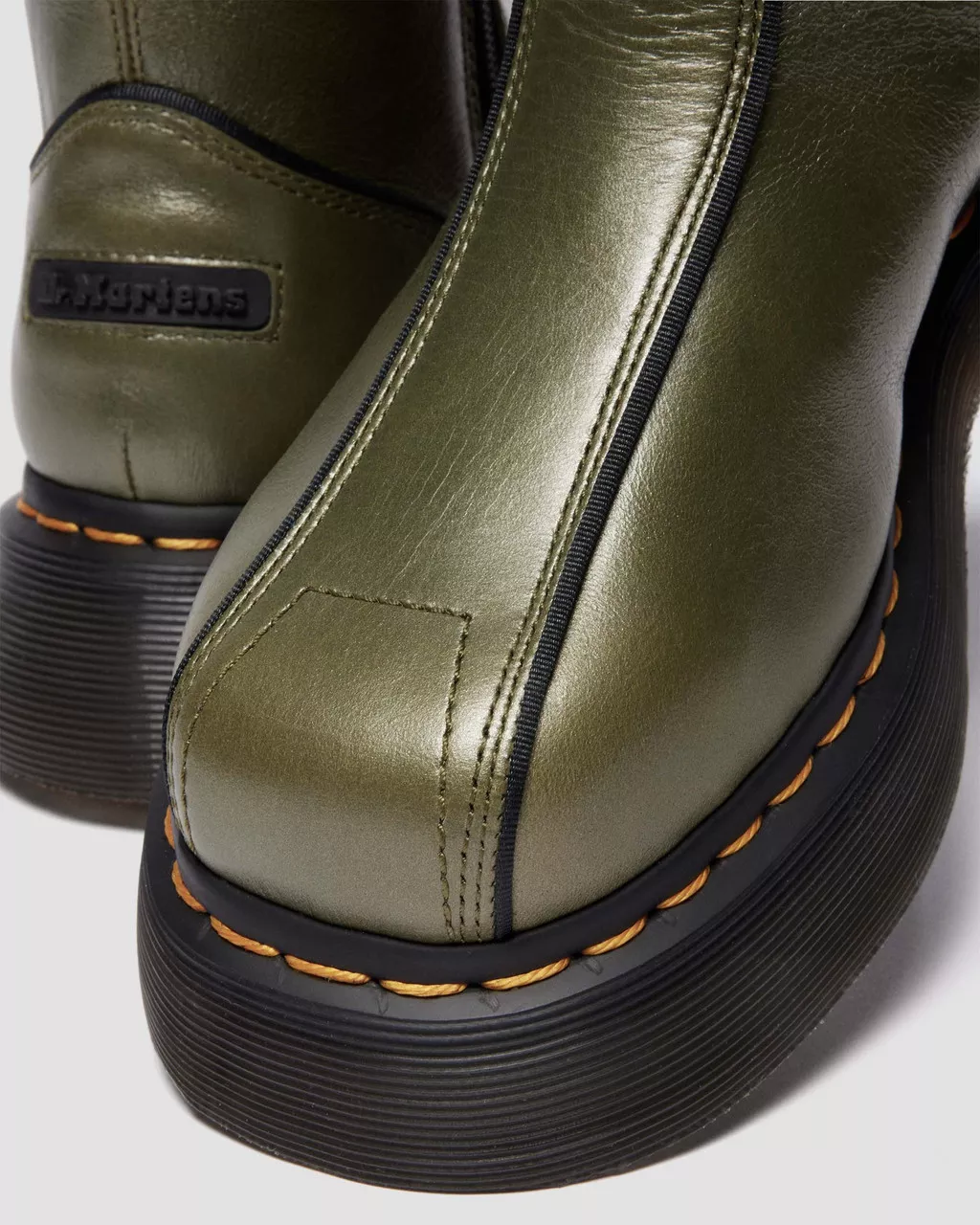 Dr. Martens Buzz Hi Eclipse Leather Boots - Olive Green - Image 3