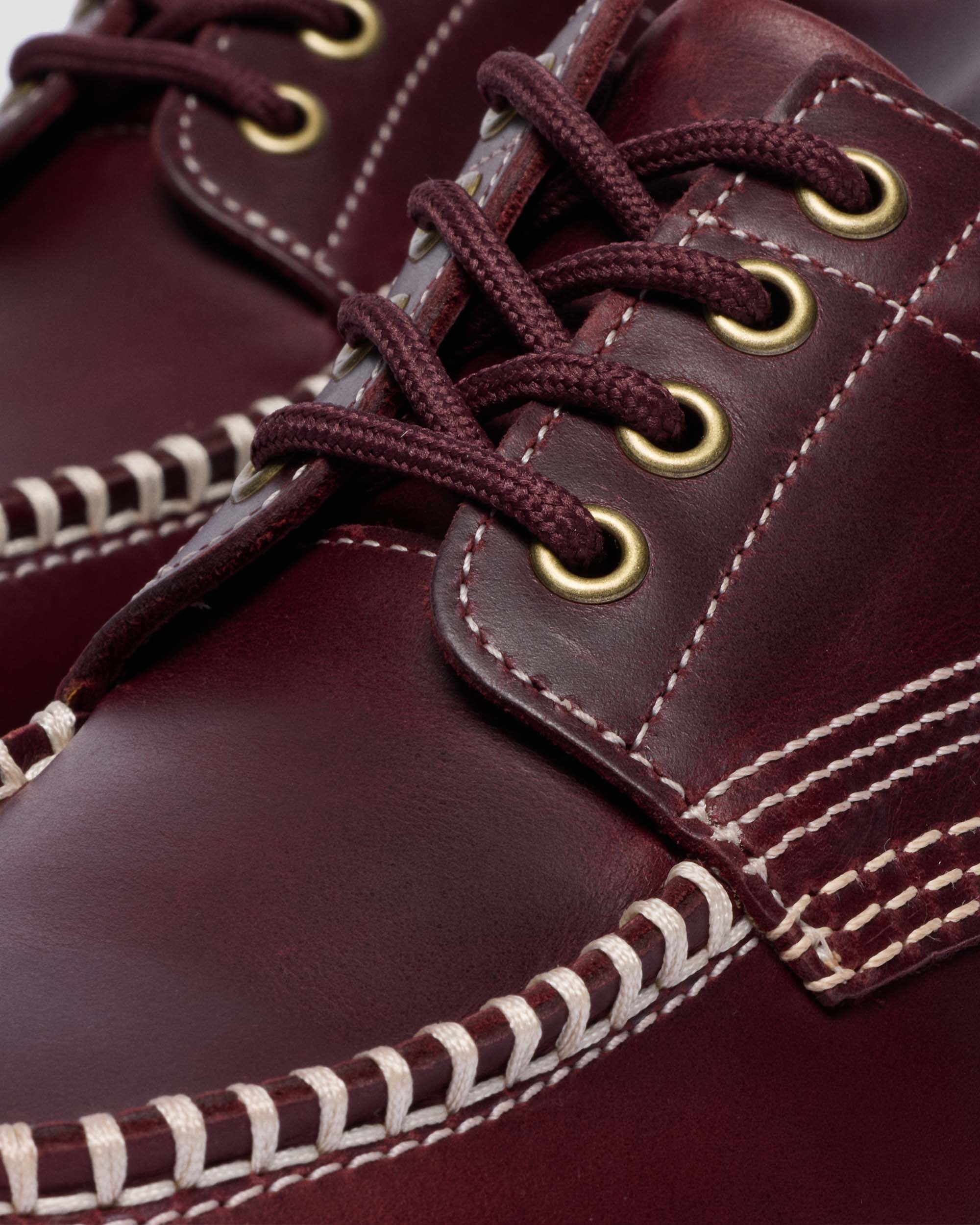 Dr Martens Cherry Red Orleans Lowell Moc Toe Shoes - Image 2