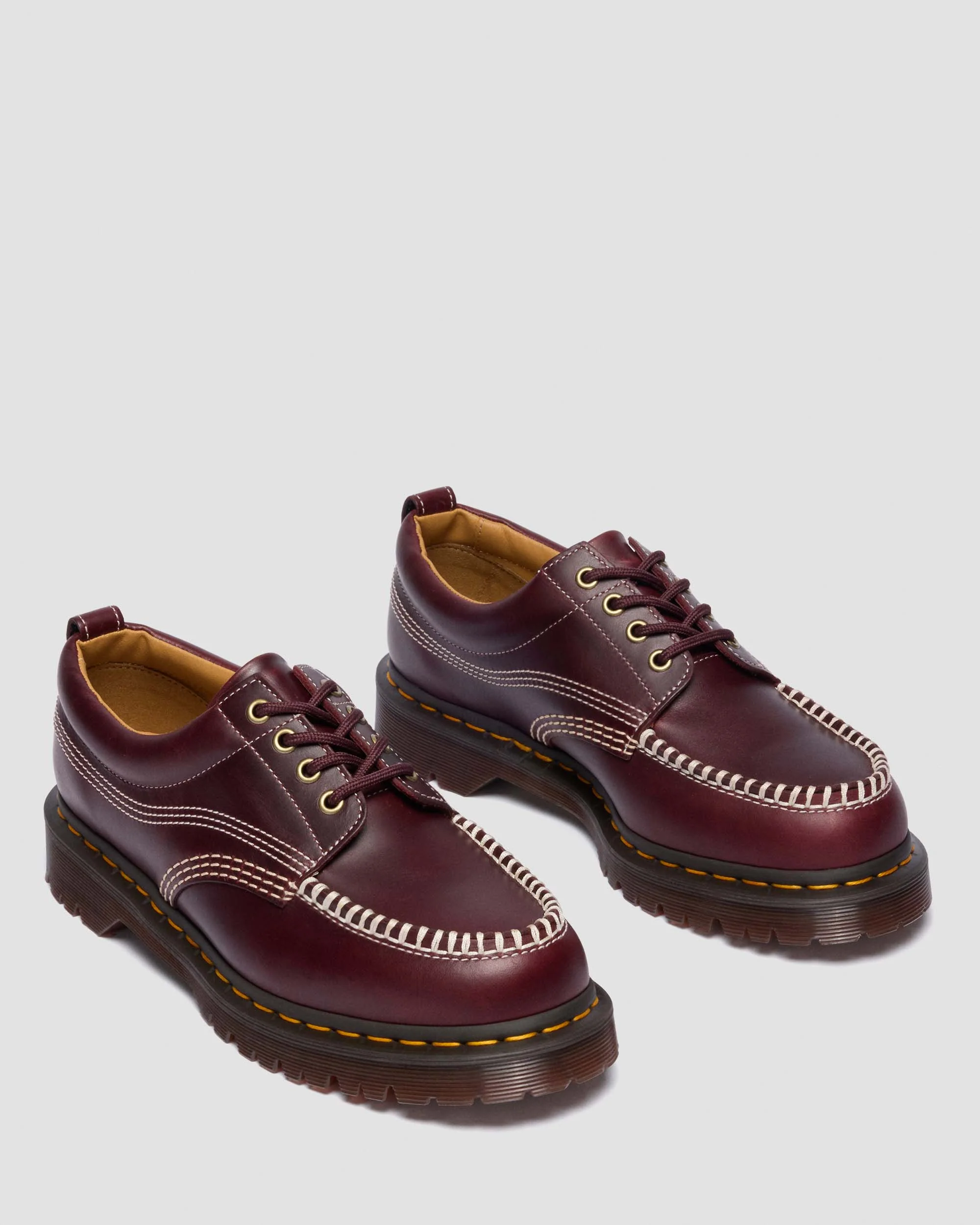 Dr Martens Cherry Red Orleans Lowell Moc Toe Shoes - Image 3