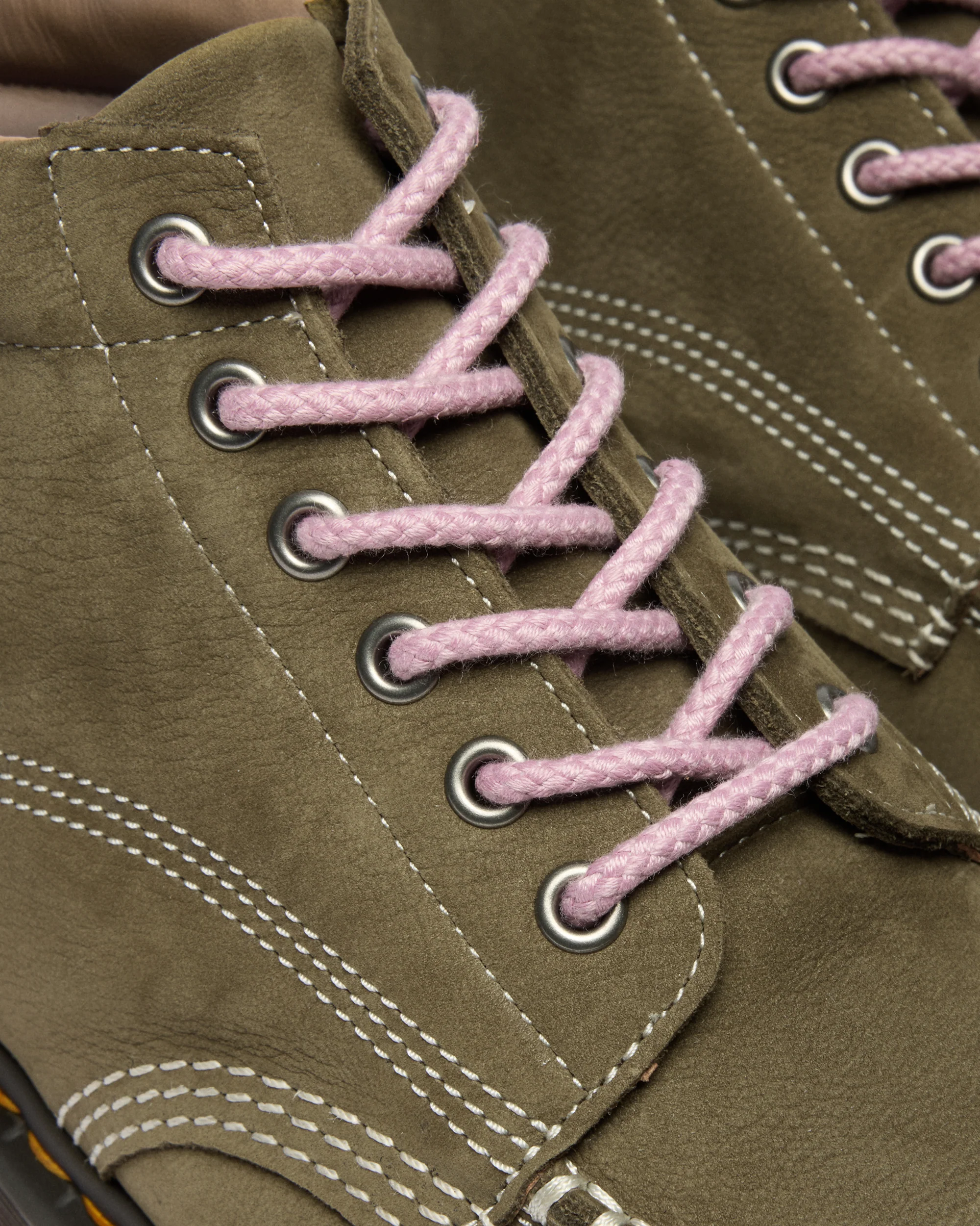 Dr. Martens Lowell Chukka Nubuck Moc Toe Ankle Boots in Olive Green - Image 3