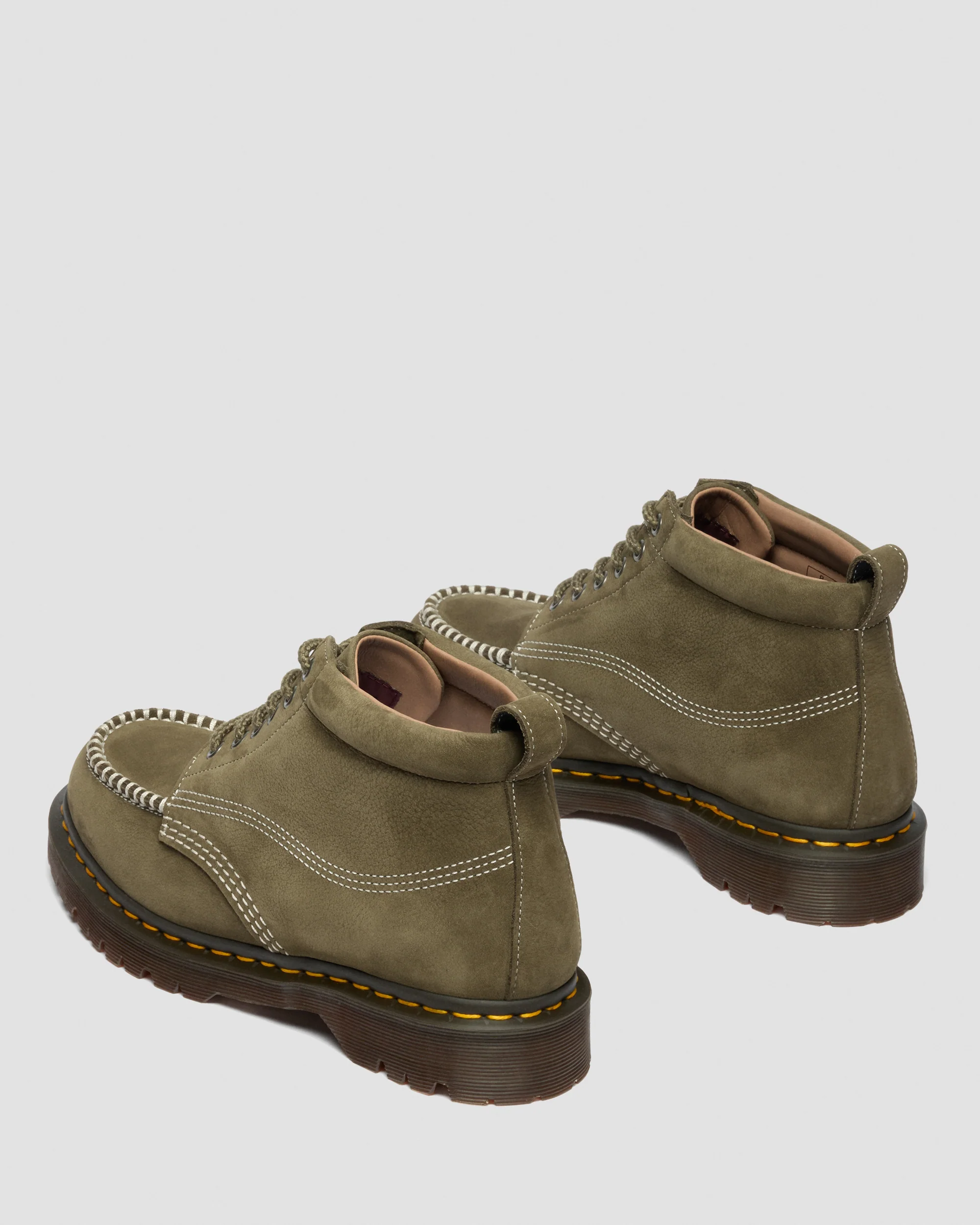 Dr. Martens Lowell Chukka Nubuck Moc Toe Ankle Boots in Olive Green - Image 9