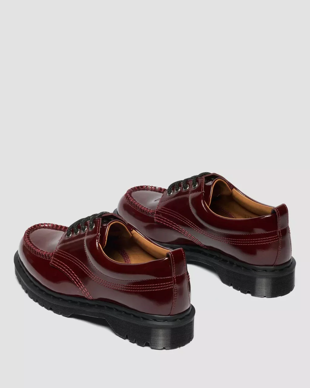 Dr. Martens Lowell Cherry Red Lacquered Moc Toe Shoe - Image 5