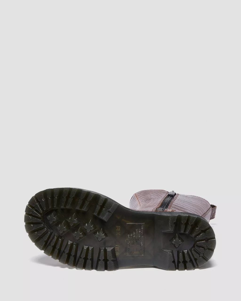 Dr. Martens Rejena Hair On Croc Embossed Leather Boots - Mocha Brown - Image 8