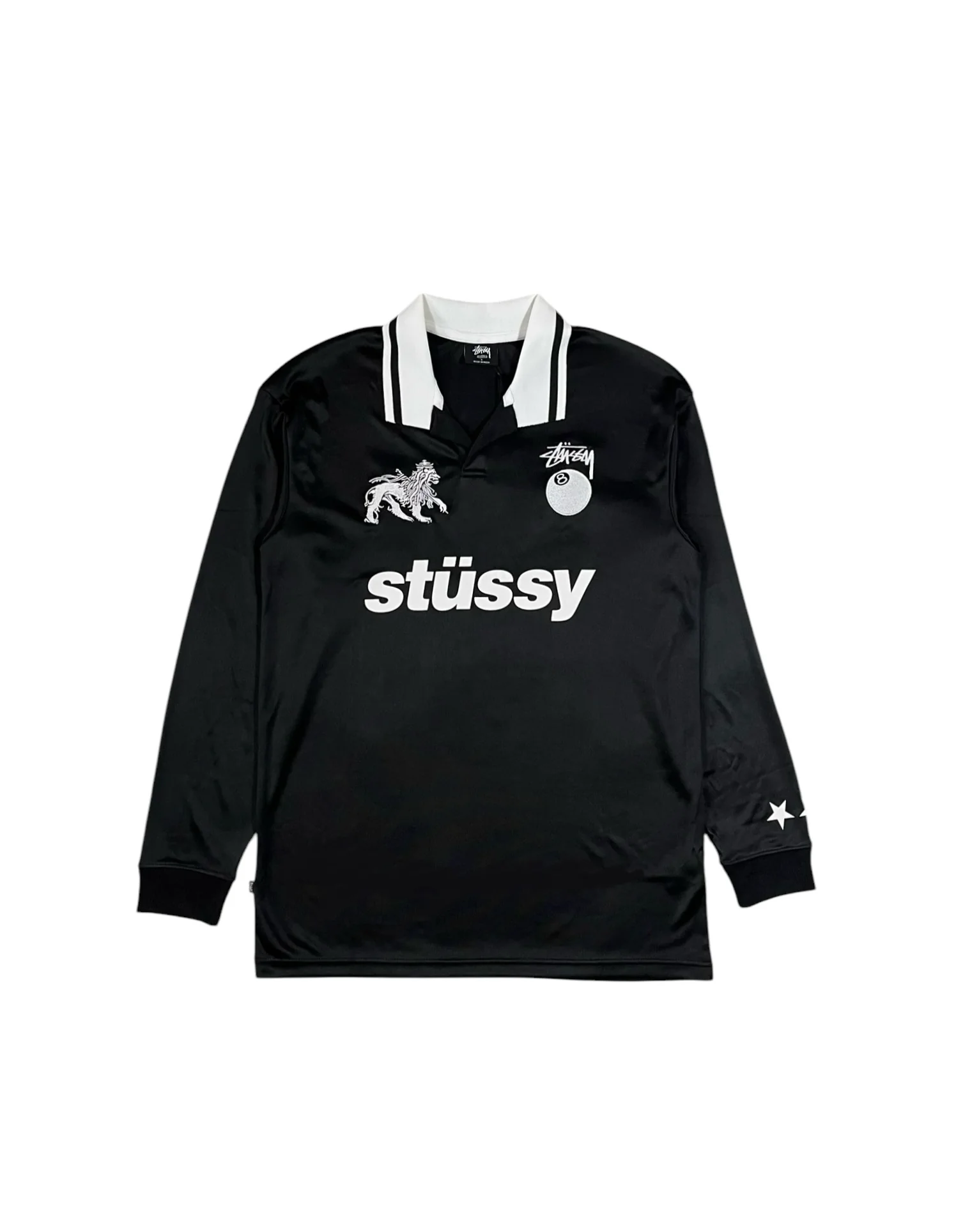 Stüssy Football Long Sleeve Polo Shirt Black