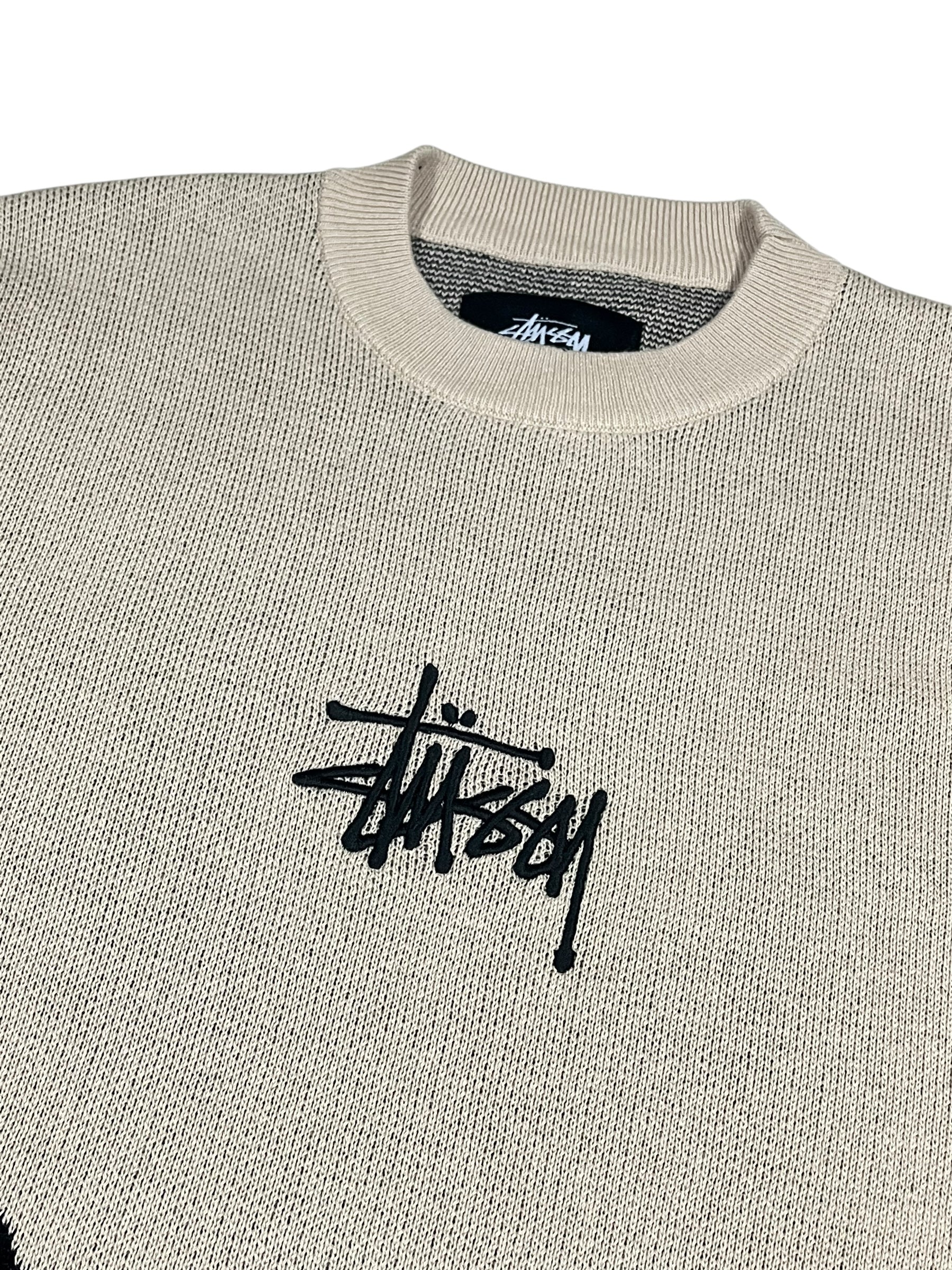 Stüssy Knitted Dice Sweatshirt in Beige - Image 5