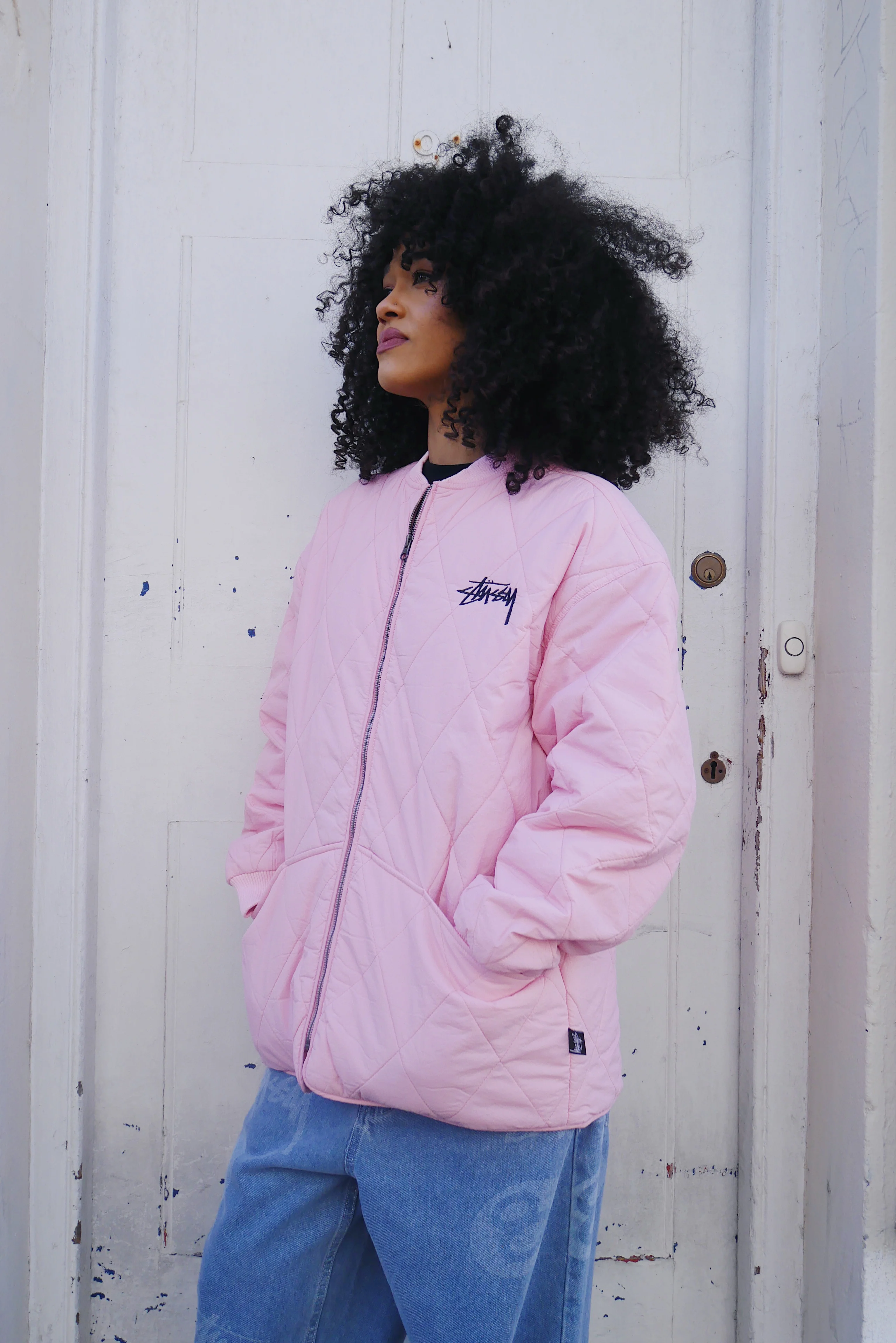 Stüssy Quilted Jacket Crown Pink - Image 2