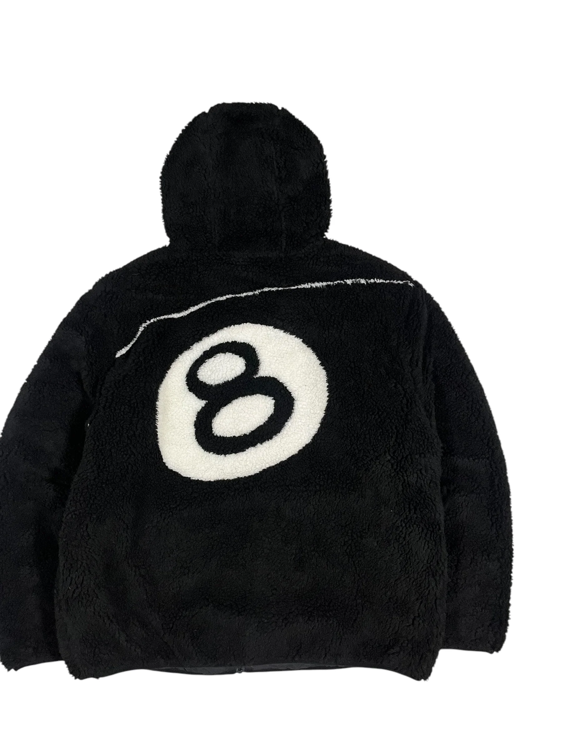 Stüssy Reversible Sherpa 8 Ball Jacket Black - Image 4