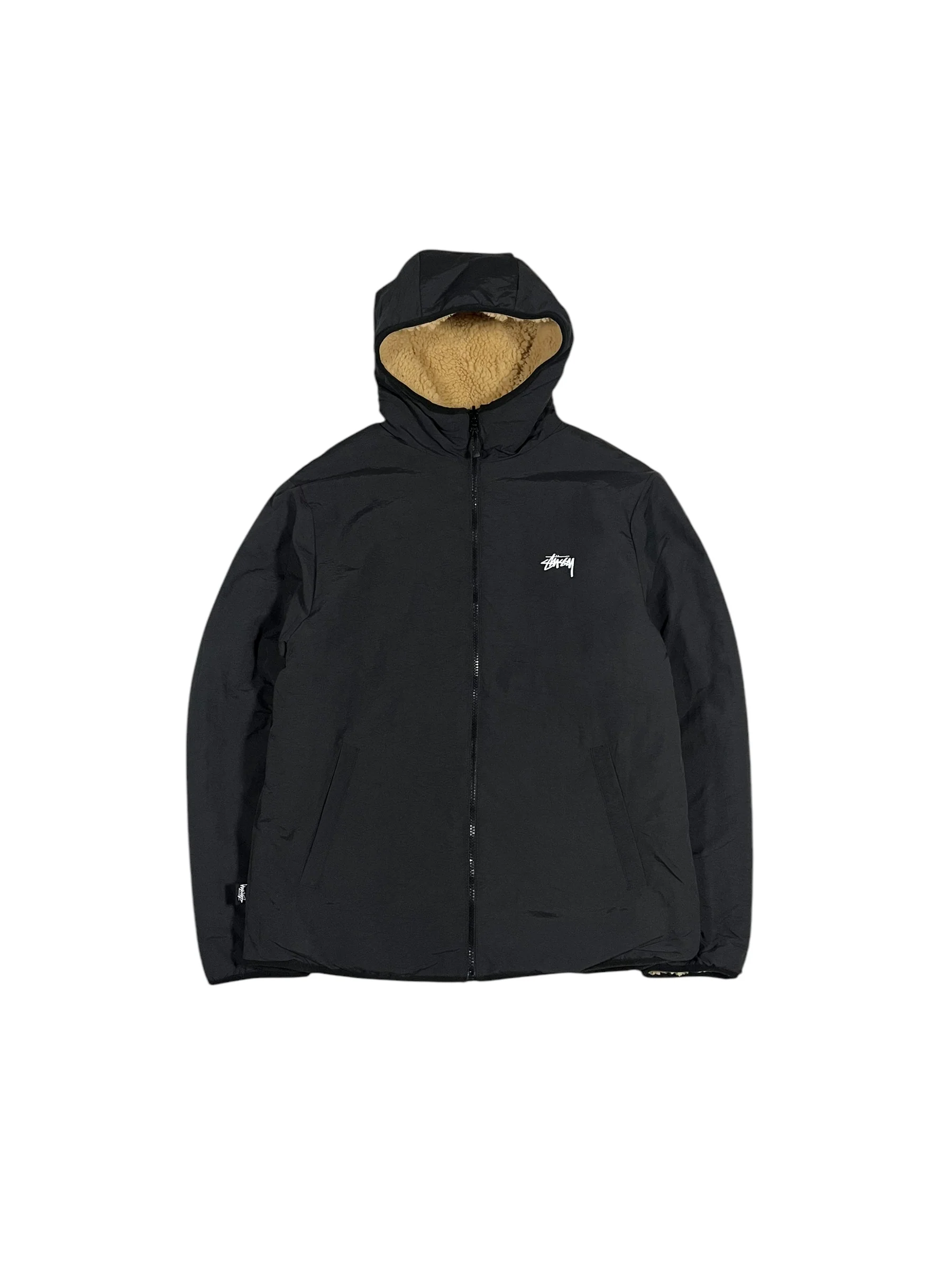 Stüssy Reversible Sherpa 8 Ball Jacket Tan - Image 4