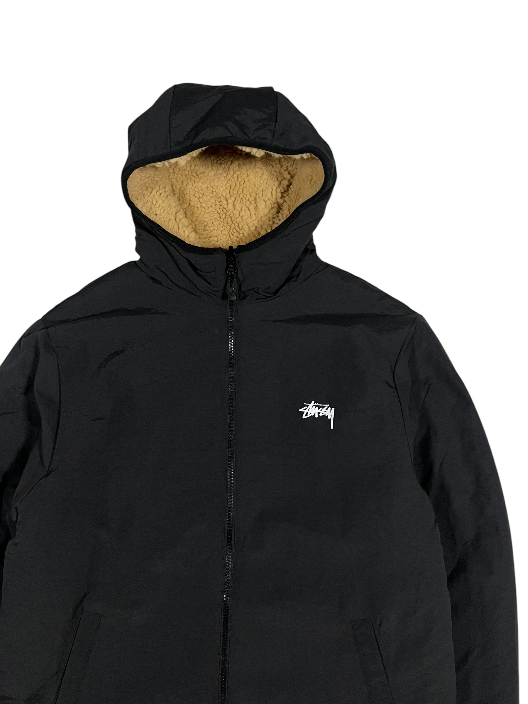 Stüssy Reversible Sherpa 8 Ball Jacket Tan - Image 5