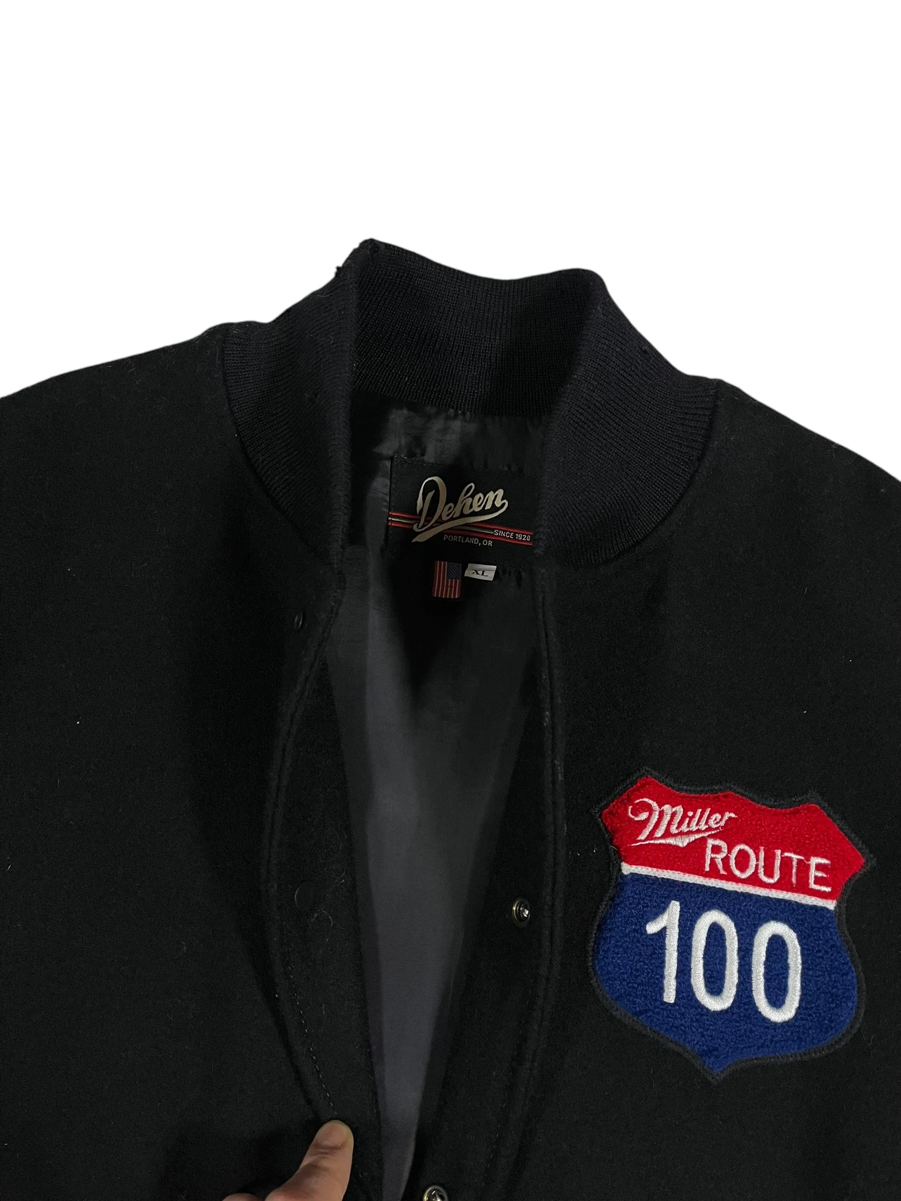 Vintage Miller Beer Wool Varsity Jacket (XL) - Image 5
